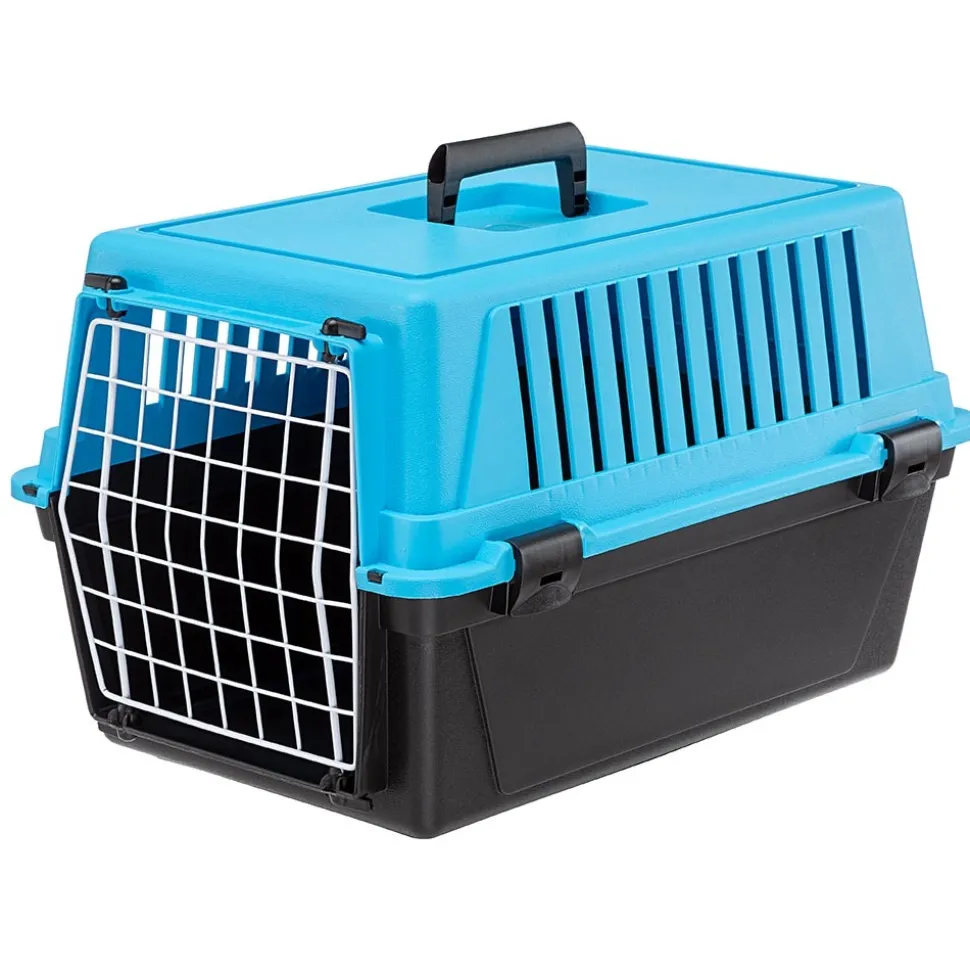 Transport rigide pour chats et chiens de petite taille atlas 10 el, porte an acier plastifié, grilles pour l'aération