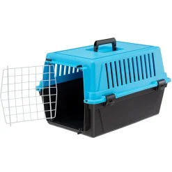 Transport rigide pour chats et chiens de petite taille atlas 10 el, porte an acier plastifié, grilles pour l'aération