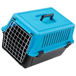 Transport rigide pour chats et chiens de petite taille atlas 10 el, porte an acier plastifié, grilles pour l'aération