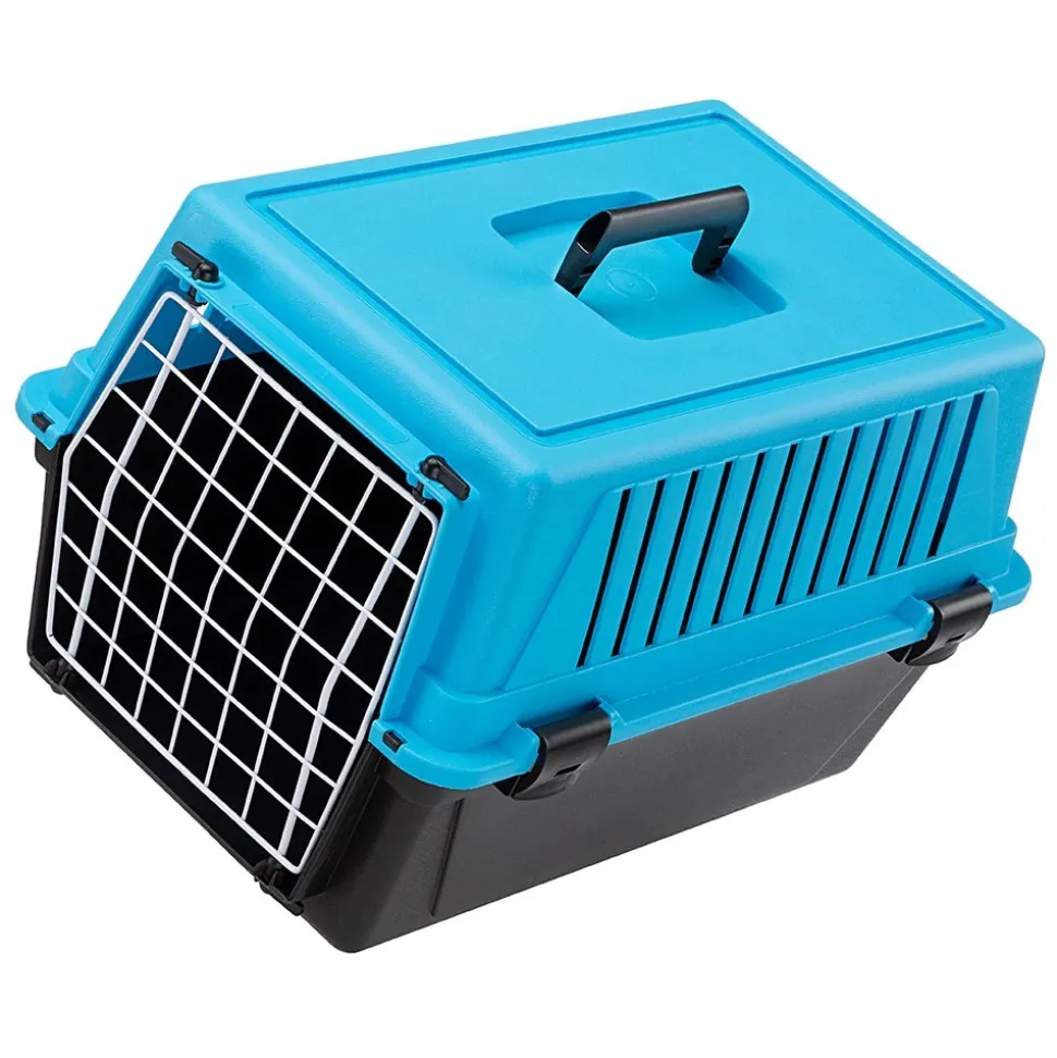 Transport rigide pour chats et chiens de petite taille atlas 10 el, porte an acier plastifié, grilles pour l'aération