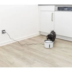 TRIXIE - Fontaine à eau animaux de compagnie en forme fleur blanc gris