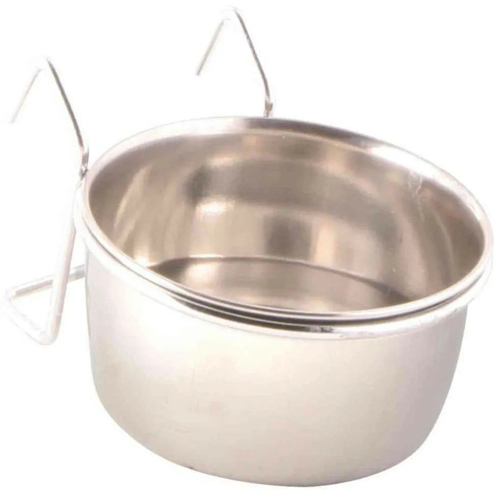 TRIXIE - Mangeoire acier inoxydable avec support 150 ml ø7 cm oiseaux