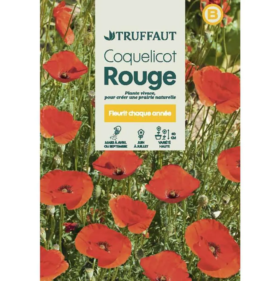 TRUFFAUT - Coquelicot simple Rouge : En Sachet