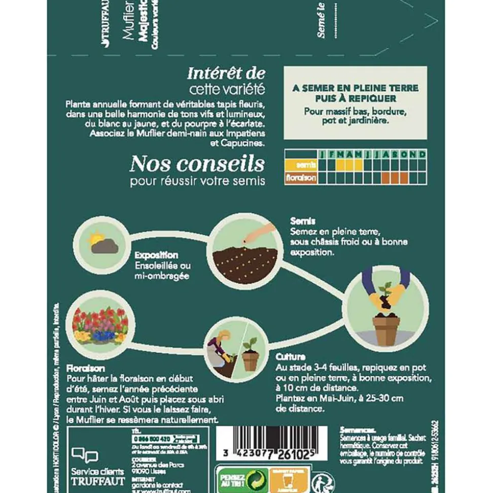 TRUFFAUT - Muflier Majestic demi-nain varié : en sachet