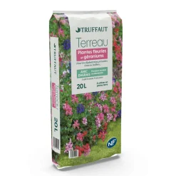 TRUFFAUT - Terreau pour plantes fleuries et géraniums - sac de 20 litres