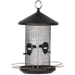 TRUFFAUT BIODIVERSITÉ - Distributeur de cacahuètes Ouet en métal noir pour oiseaux