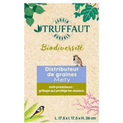 TRUFFAUT BIODIVERSITÉ - Distributeur de graines Mety en métal pour oiseaux du jardin