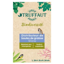 TRUFFAUT BIODIVERSITÉ - Distributeur de boules de graisse Slow en métal pour oiseaux