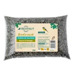 TRUFFAUT BIODIVERSITÉ - Graines de tournesol pour oiseaux du jardin - 4 kg