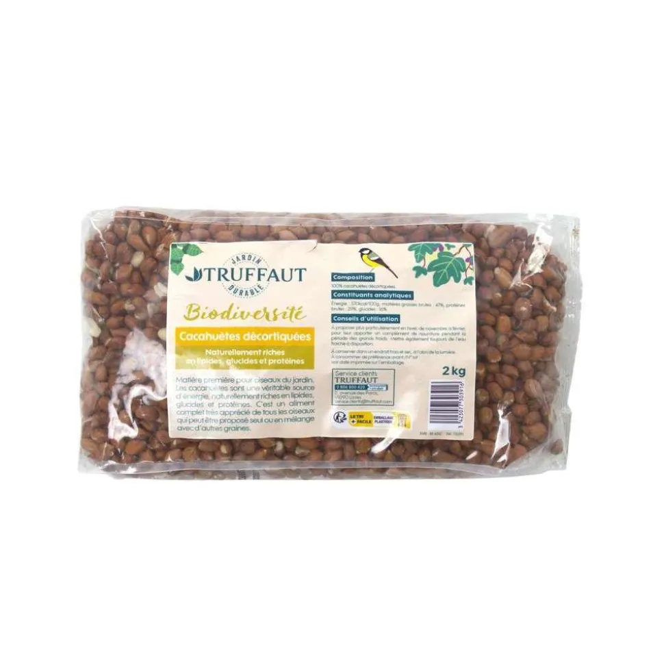 TRUFFAUT BIODIVERSITÉ - Graines de cacahuètes pour oiseaux du jardin - 2 kg