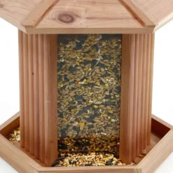 TRUFFAUT BIODIVERSITÉ - Mangeoire Folk en bois pour oiseaux du jardin