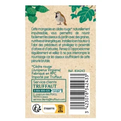 TRUFFAUT BIODIVERSITÉ - Mangeoire Prairie en bois pour oiseaux du jardin