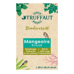 TRUFFAUT BIODIVERSITÉ - Mangeoire Kiosk en bois pour oiseaux du jardin