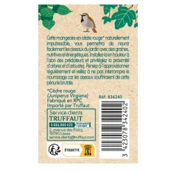 TRUFFAUT BIODIVERSITÉ - Mangeoire Kiosk en bois pour oiseaux du jardin