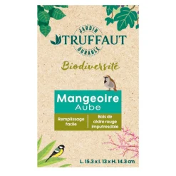 TRUFFAUT BIODIVERSITÉ - Mangeoire Aube en bois pour oiseaux du jardin
