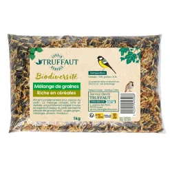 TRUFFAUT BIODIVERSITÉ - Mélange de graines pour oiseaux du jardin - 1 kg
