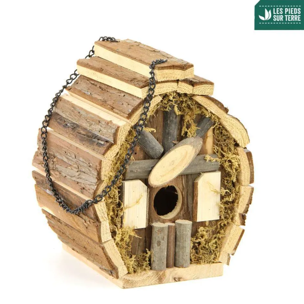 TRUFFAUT BIODIVERSITÉ - Nichoir Rustic pour oiseaux du jardin - L.20 x l.14 x H.17 cm