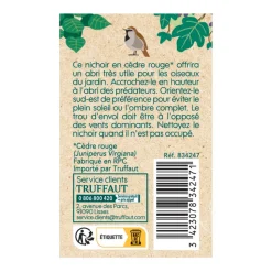 TRUFFAUT BIODIVERSITÉ - Nichoir Solar pour rouge-gorges - L.21 x l.13 x H.13 cm