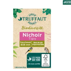 TRUFFAUT BIODIVERSITÉ - Nichoir tente en pin blanc pour mésanges - L.18.5 x l.14 x H.23 cm