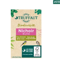 TRUFFAUT BIODIVERSITÉ - Nichoir Bulle en pin pour oiseaux du jardin - L.14 x l.12 x H.16 cm