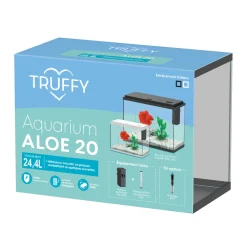 TRUFFY - Aquarium ALOE LED équipé noir 24 litres - L.40,4xP.20,5xH.29,2cm