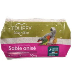TRUFFY - Sable anisé de fond de cage pour oiseaux 10 kg