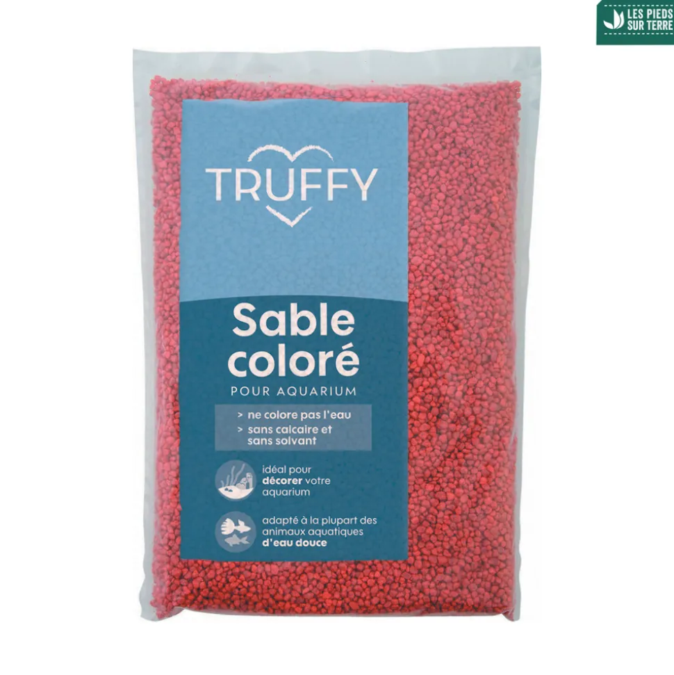 TRUFFY - Sable coloré pour aquarium d'eau douce Truffy rouge 1Kg