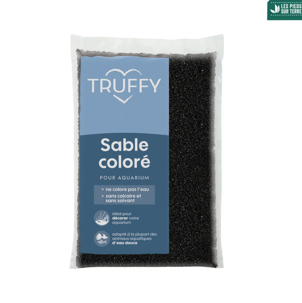 TRUFFY - Sable coloré pour aquarium d'eau douce Truffy noir 5Kg