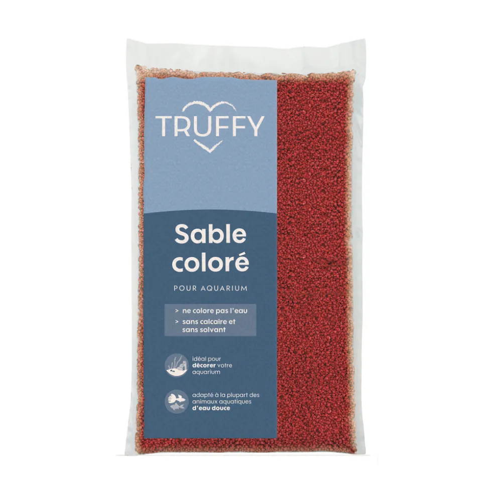 TRUFFY - Sable coloré pour aquarium d'eau douce Truffy rouge 12Kg