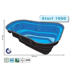UBBINK - Bassin de jardin Start 1000 litres L215 x l170 x H65cm