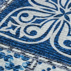 UNAMOURDETAPIS - Tapis de cuisine 80x120 lyn11 6men bleu, facile d'entretien