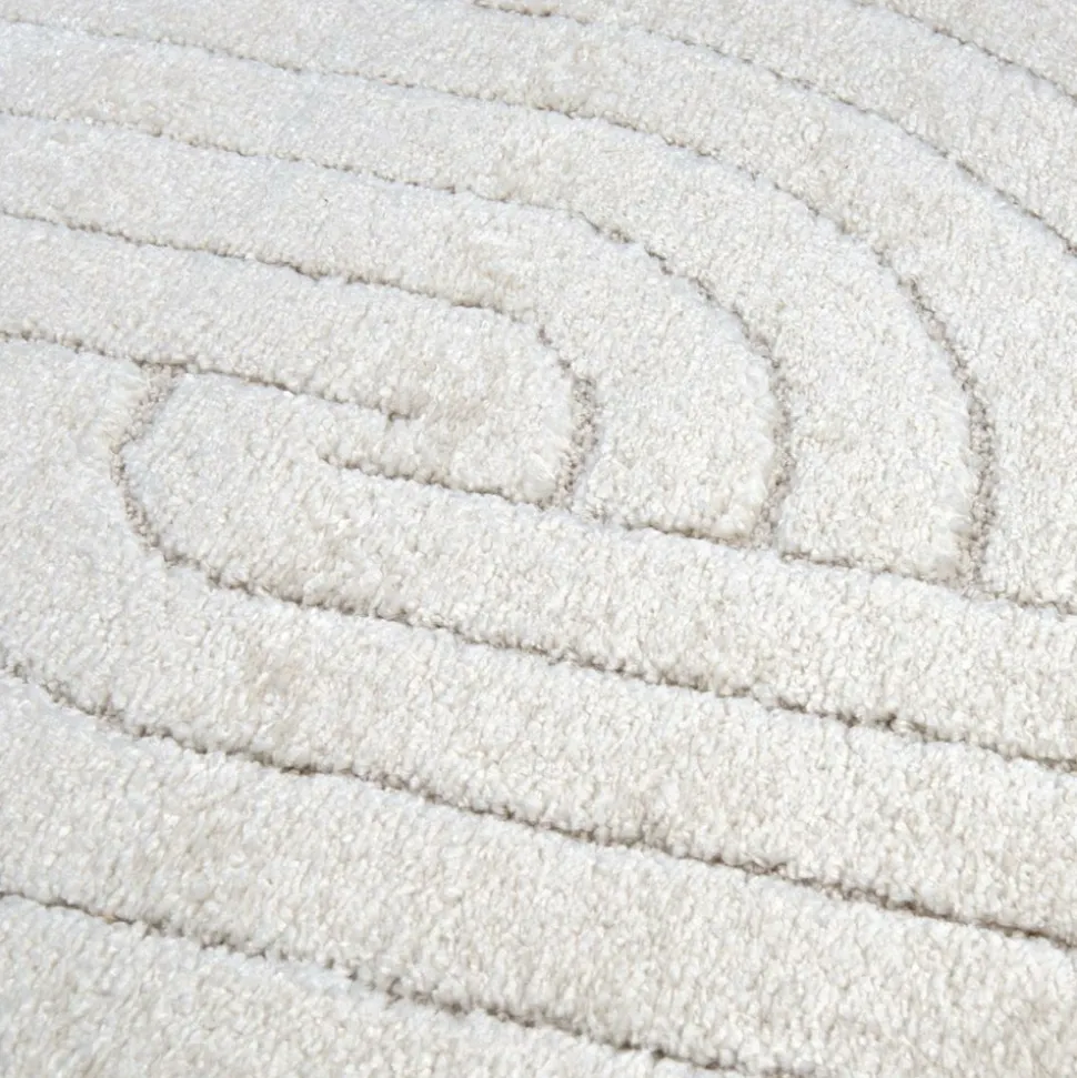 UNAMOURDETAPIS - Tapis d'entrée 80x150 lyn9 e crème, tapis ton sur ton moderne