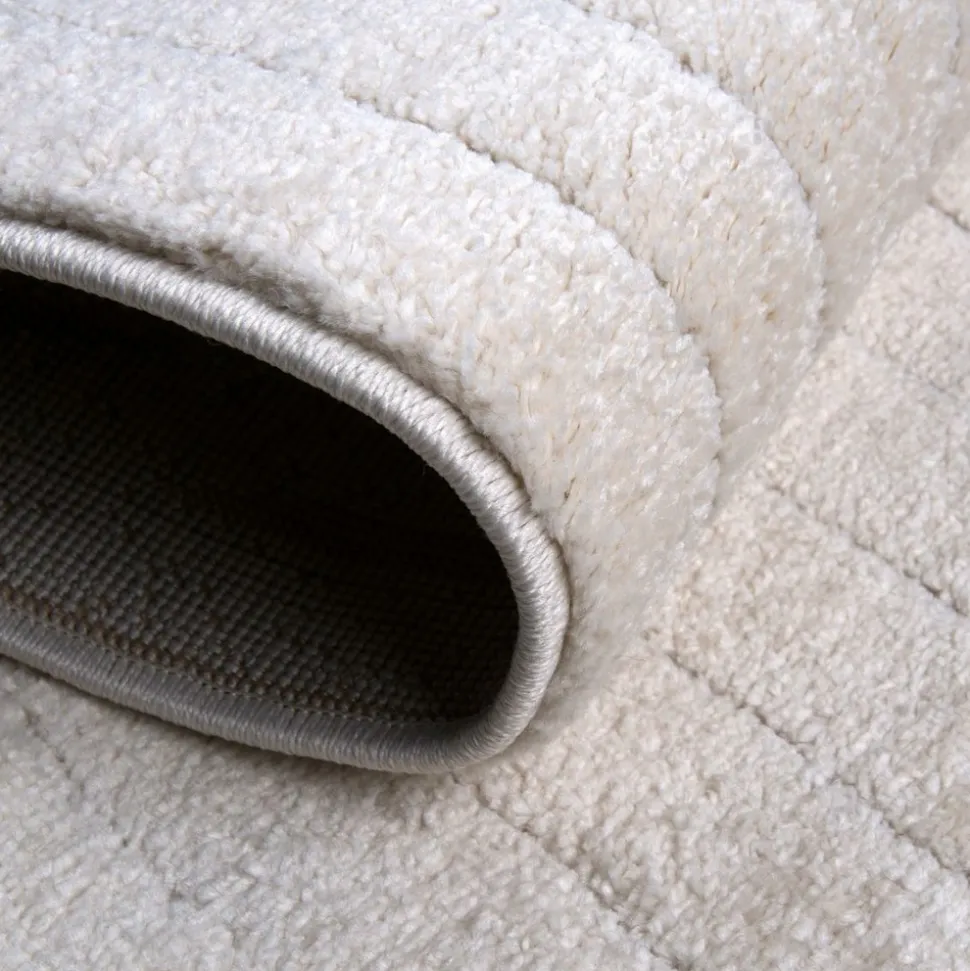 UNAMOURDETAPIS - Tapis d'entrée 80x150 lyn9 e crème, tapis ton sur ton moderne