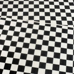 UNAMOURDETAPIS - Tapis extérieur, kilim reversible 120x170 motif damier a reversible noir et blanc