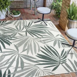 UNAMOURDETAPIS - Tapis extérieur, kilim reversible 160x230 ag reversible vert et crème
