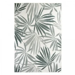 UNAMOURDETAPIS - Tapis extérieur, kilim reversible 160x230 ag reversible vert et crème