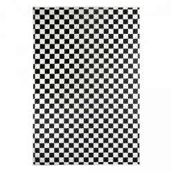 UNAMOURDETAPIS - Tapis extérieur, kilim reversible 160x230 motif damier a reversible noir et blanc