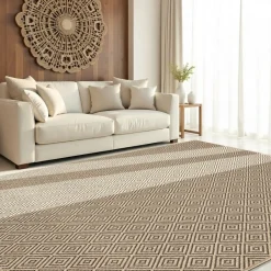 UNAMOURDETAPIS - Tapis extérieur intérieur 80x150 lyn13 rezy aspect jute ton sur ton