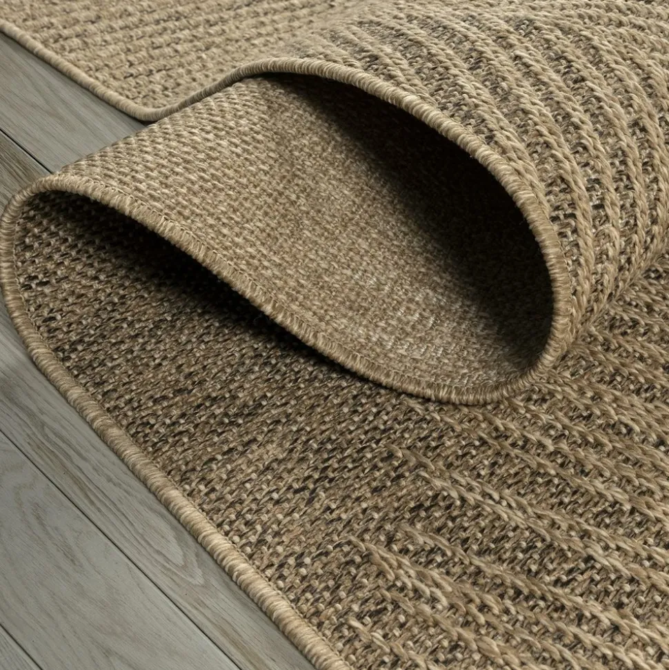 UNAMOURDETAPIS - Tapis extérieur intérieur 120x170 lyn13 reza aspect jute motif feuilles