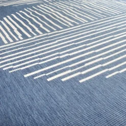 UNAMOURDETAPIS - Tapis extérieur, kilim reversible 120x170 av reversible bleu et crème