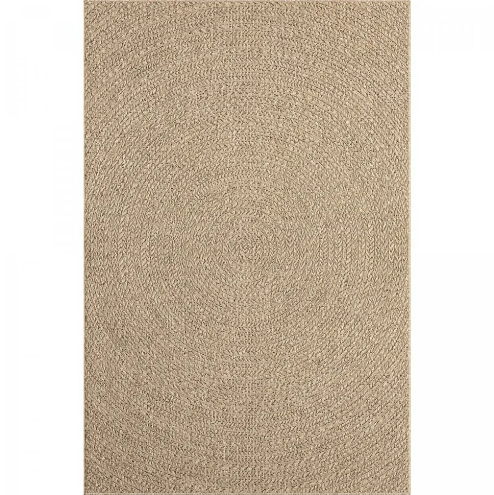 UNAMOURDETAPIS - Tapis extérieur intérieur 120x170 lyn13 rezy aspect jute motif rond ton sur ton