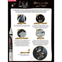 UNI BALL - Coffret de 4 marqueurs à craie Chalk Marker PWE5M - 4 coloris de fête