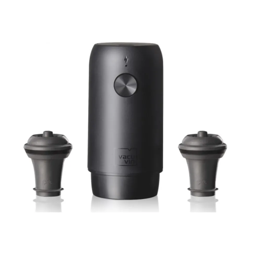 Vacu vin pompe à vin 2 bouchons noir - 92004606