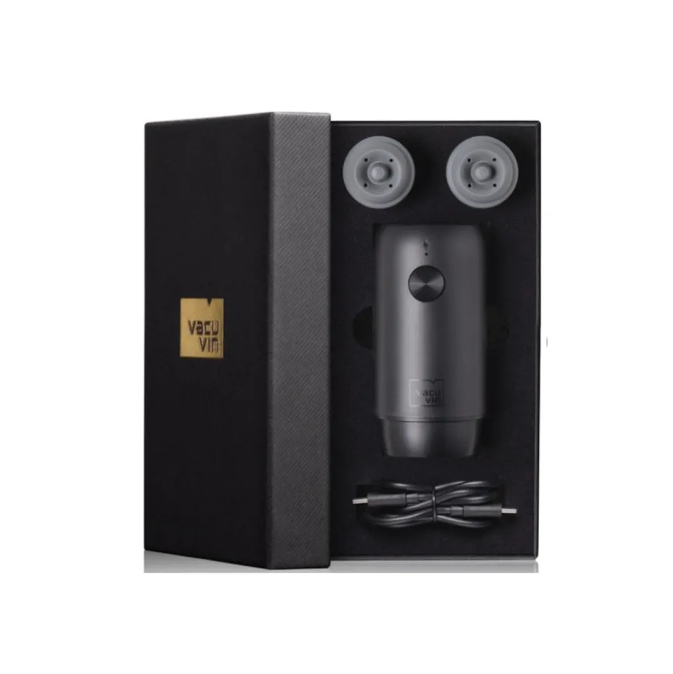 Vacu vin pompe à vin 2 bouchons noir - 92004606