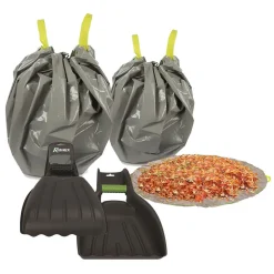 VELLEMAN - Ramasse feuilles manuel par deux avec lot de 2 sacs de jardin - utra résistant - polyéthylène - 130 l