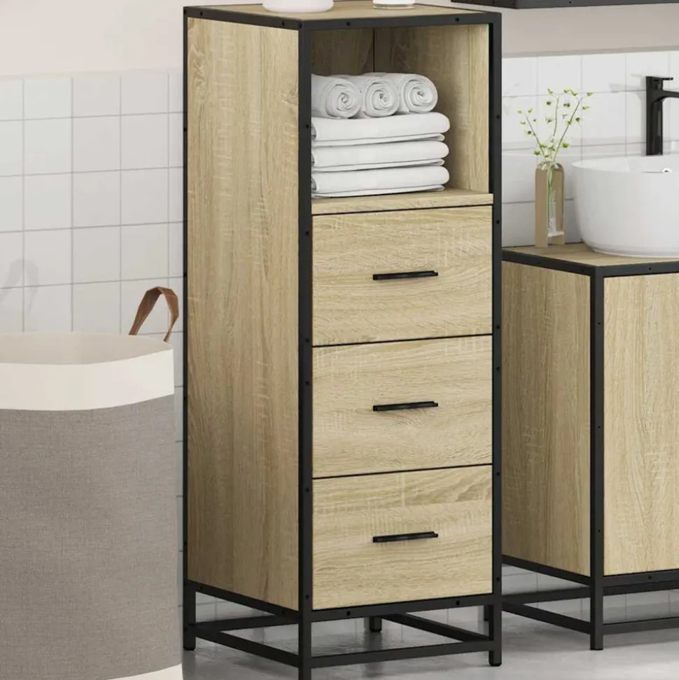 VIDAXL - Armoire de salle de bain chêne sonoma 35x37,5x100 cm