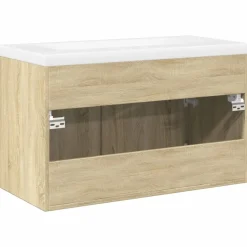 VIDAXL - Armoire lavabo de salle de bain et bassin intégré chêne sonoma