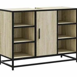 VIDAXL - Armoire lavabo de salle de bain chêne sonoma bois d'ingénierie