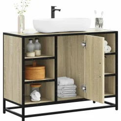 VIDAXL - Armoire lavabo de salle de bain chêne sonoma bois d'ingénierie