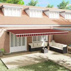 VIDAXL - Auvent rétractable orange, brun 600 × 350 cm tissu, métal